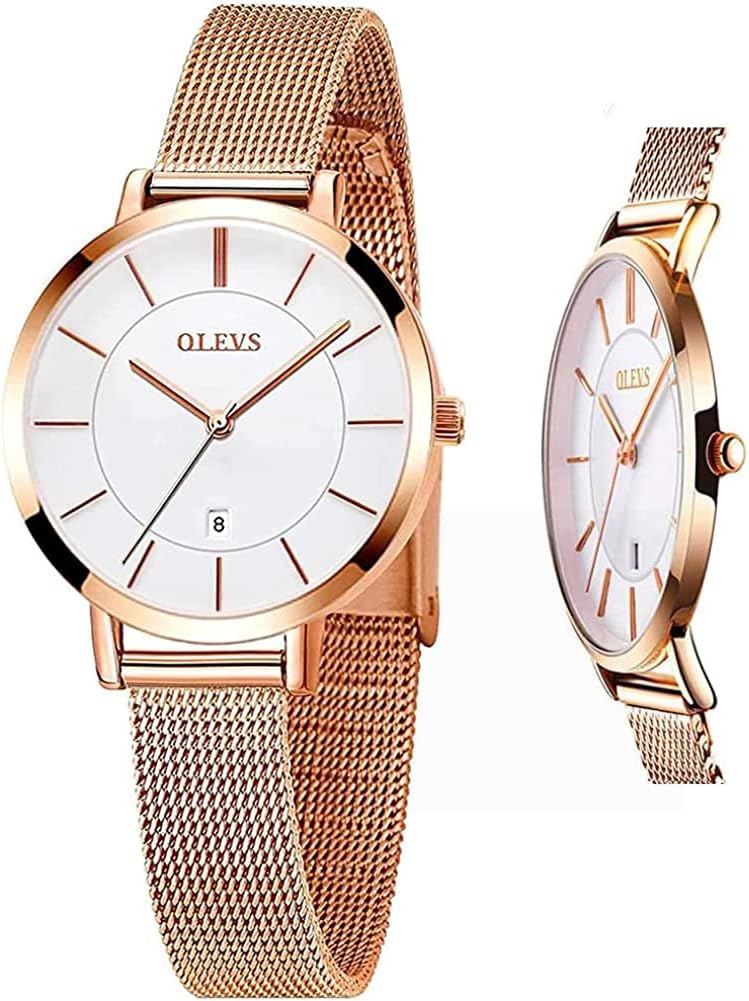 OLEVS Womens Watches Minimalist with Fashion Rose Gold Lady Female Wrist Watch Waterproof Analog Quartz Date
