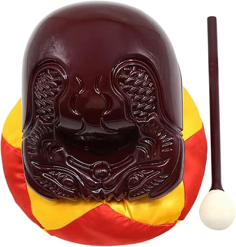 Miniatura 9 de ERINGOGO Mokugyo con mazo y alfombra, bloque de templo de madera de alcanfor de pez, instrumento de percusión de meditación de tambor zen