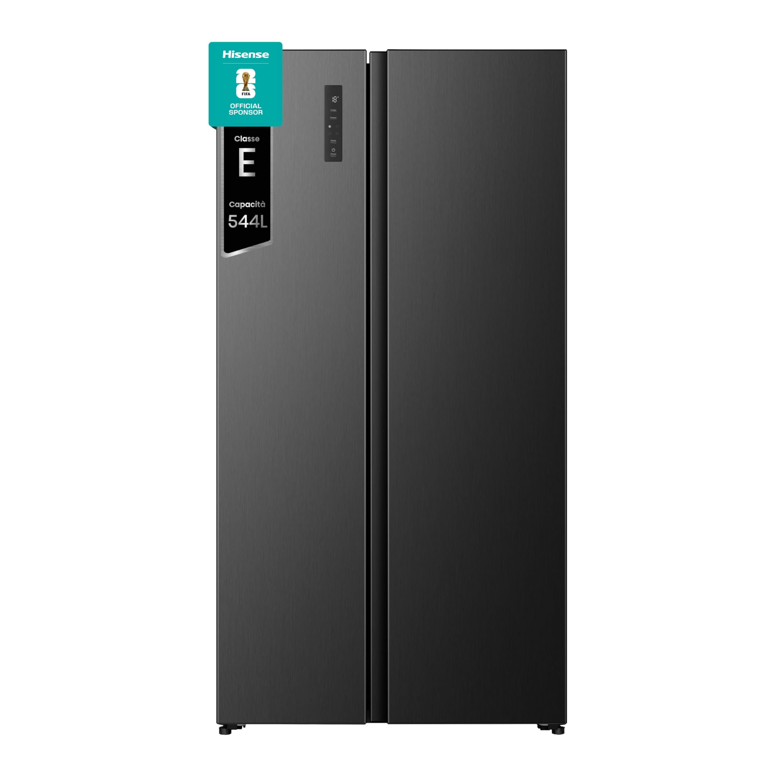 Hisense RS3P558NEFE, NUOVO Frigorifero Side by Side, AMPIA capacità 544 litri, Total No Frost, Convert Active zone, Motore Inverter, Controllo Elettronico Touch, Cassetto Fresh Crisper, Classe E, Nero