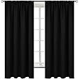 RYB HOME Room Darkening Curtains with Rod Pocket Design, Room Darkening Heat & Draft Block Window Drapes Privacy Backdrops for Home Office, W52 x L108 inch, 2 Panel, Aqua