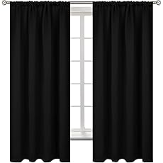 RYB HOME Room Darkening Curtains with Rod Pocket Design, Room Darkening Heat & Draft Block Window Drapes Privacy Backdrops for Home Office, W52 x L108 inch, 2 Panel, Aqua