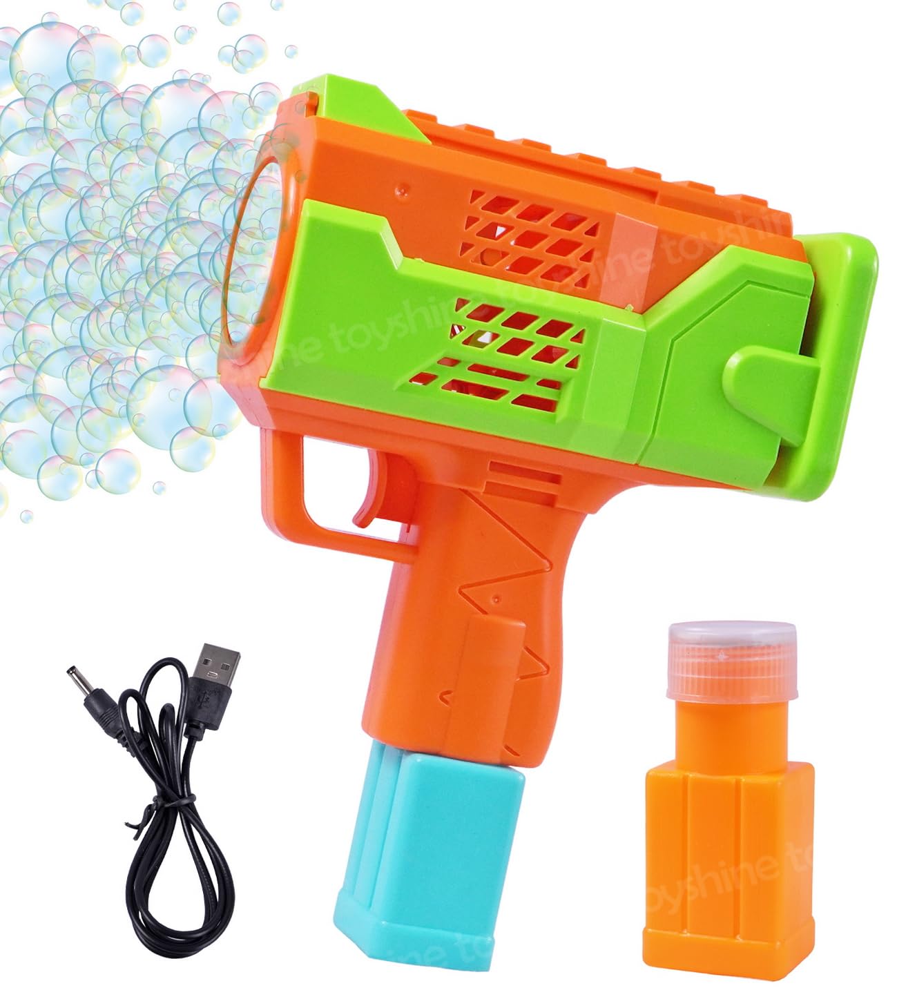 Toyshine 15 Holes Powerful Automatic Rechargeable Bubble Gun Machine with 2 Refil Bottles Bubble Blaster for Adults Kids Birthday Wedding Party - Orange (B0CXDNY4DM) Amazon Price History, Amazon Price Tracker