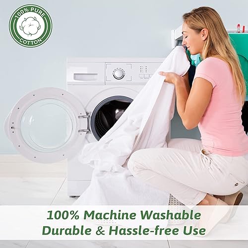 Miniatura 6 de Precious Star Linen Juego de funda de edredón de 3 piezas de algodón egipcio suave y acogedor, cierre de cremallera y lazos en las esquinas, 1 funda