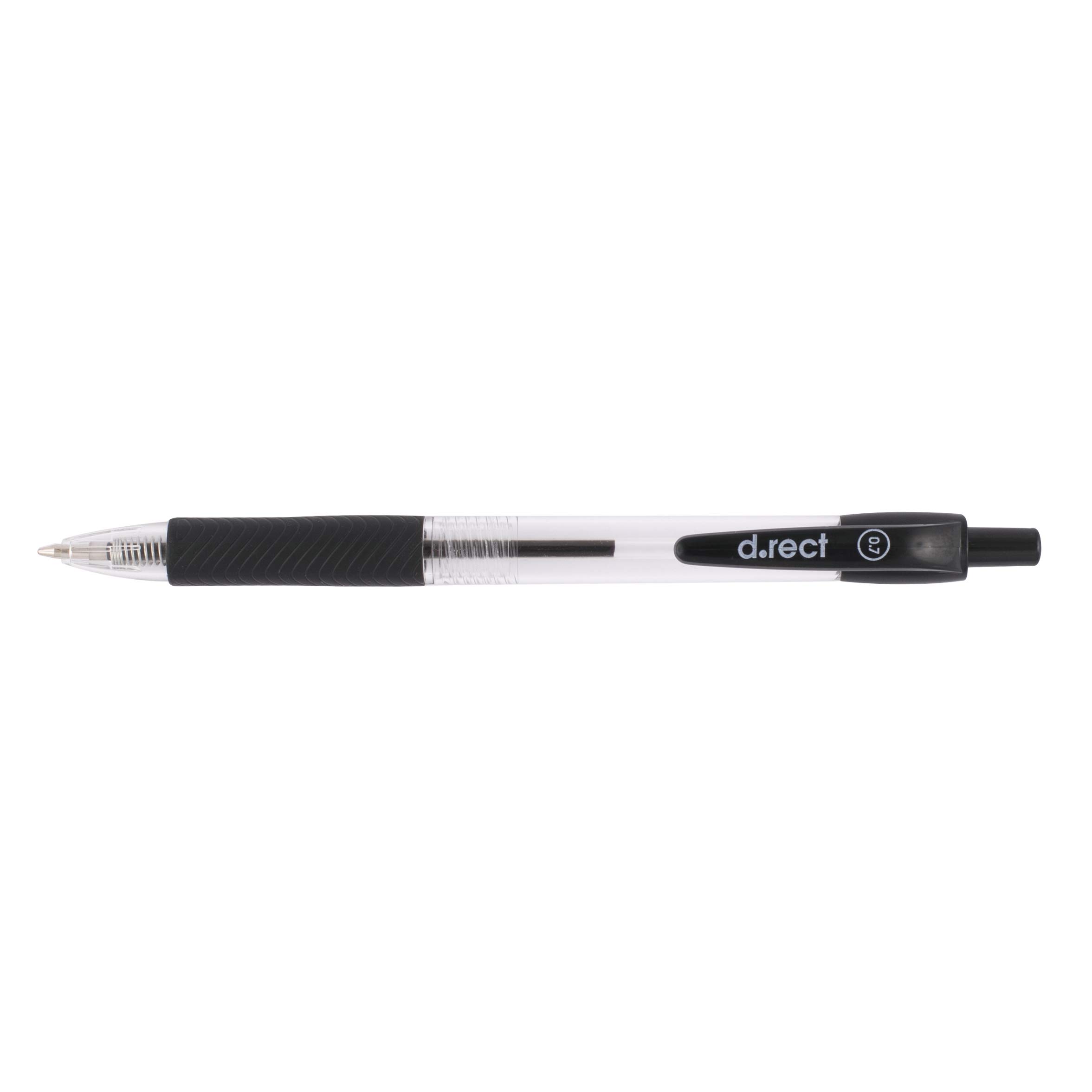 D.RECT 294 Ballpoint Pen with Ergonomic Rubberised Handle for Office and Household Line Width 0.7 mm Black