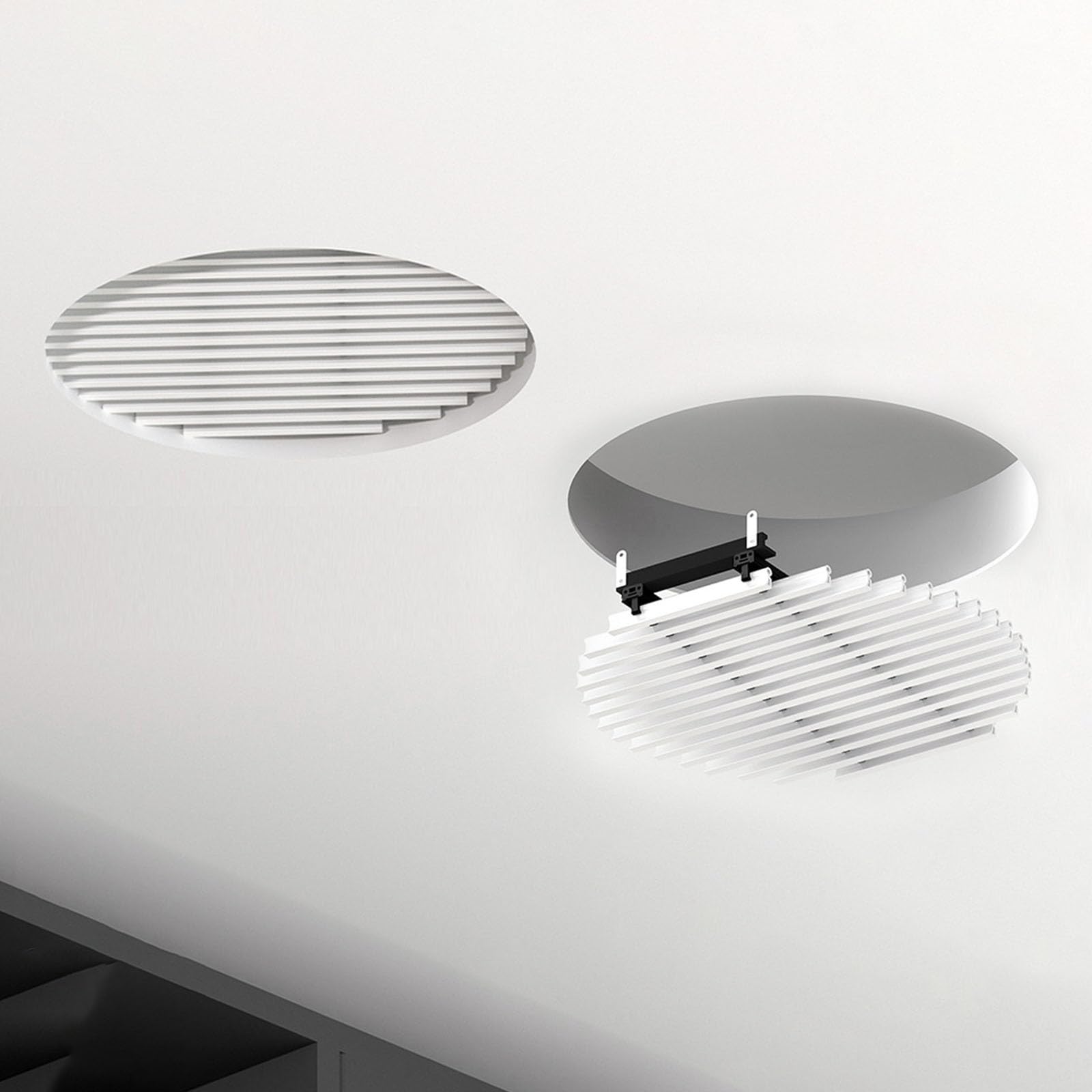 Trampilla Pladur Paquete De 2 Cubiertas Decorativas para Rejillas De Retorno De Aire | Rejilla De Ventilación Circular Con Fijación Por Tornillos Para Techo; Uso Residencial Y Comercial(Dia 45cm/17.7in)