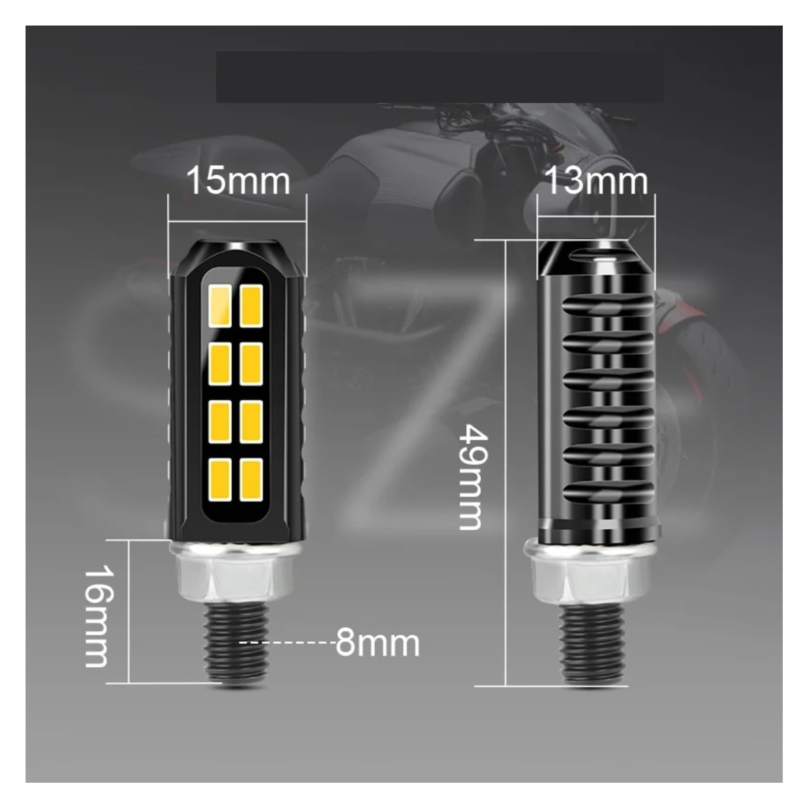Indicatore di direzione Moto 12V Moto Freccia Spia Indicatore di Direzione Luci Lampeggianti(4pcs)