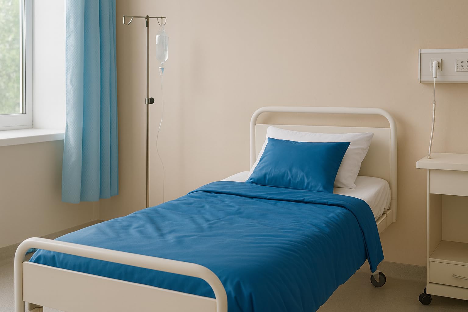 wasserdichte Bettdecke-Schutzhülle 135x200 cm – atmungsaktiv, waschbar, antibakteriell, klinikgeeignet (Blau, 135x200)