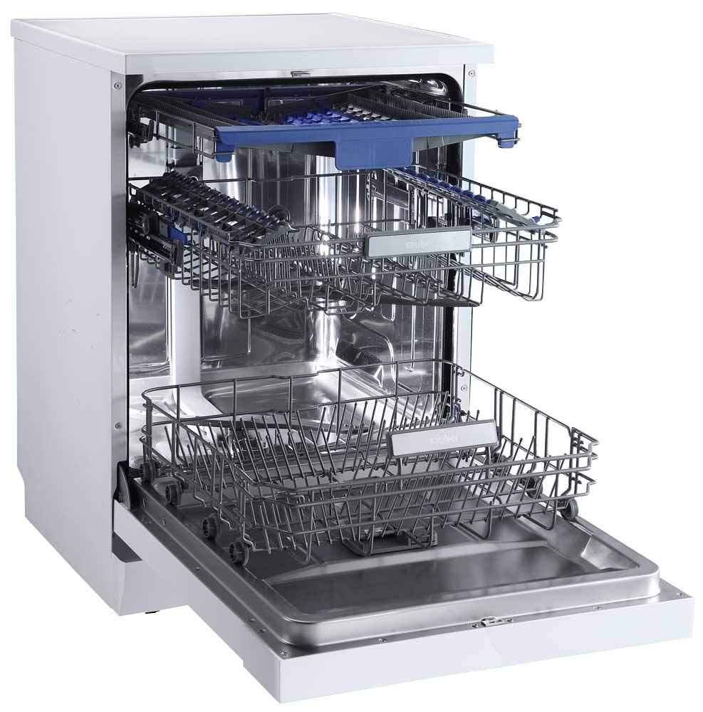 Sauber - Lavavajillas 60 cm Serie 5-DW60146WMI - D - Capacidad para 14 Servicios Tercera Bandeja - Display - Programa ECO - AUTODOOR - Color Blanco - ENTREGA E INSTALACIÓN INCLUIDA EN DOMICILIO