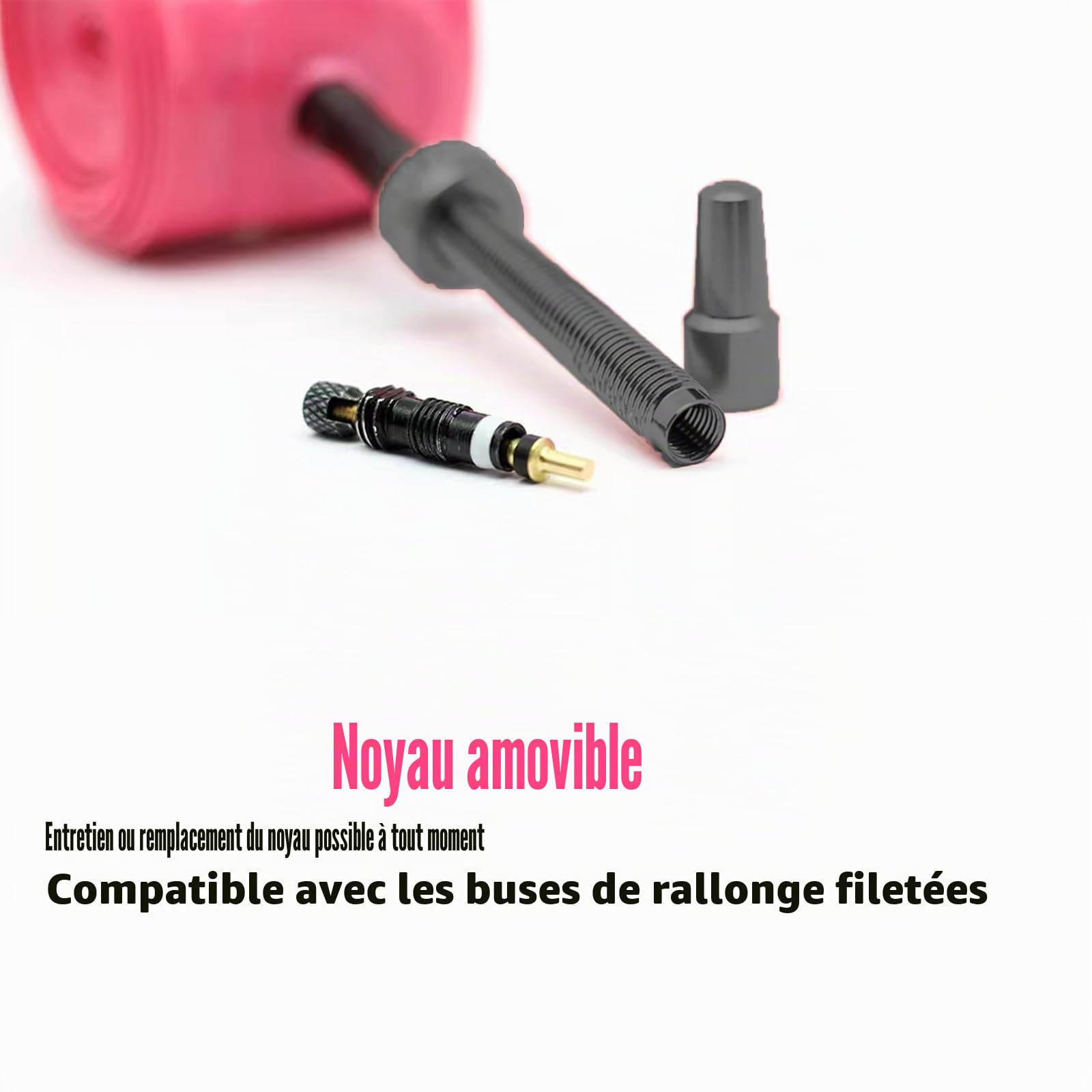 JFOYH Lot de 2 Chambres à Air Vélo TPU 700C Ultra-Légères Anti-Crevaison, Valve Presta Métal 45/65/85 mm, Noyau Amovible – Vélo de Route Course, Haute Pression