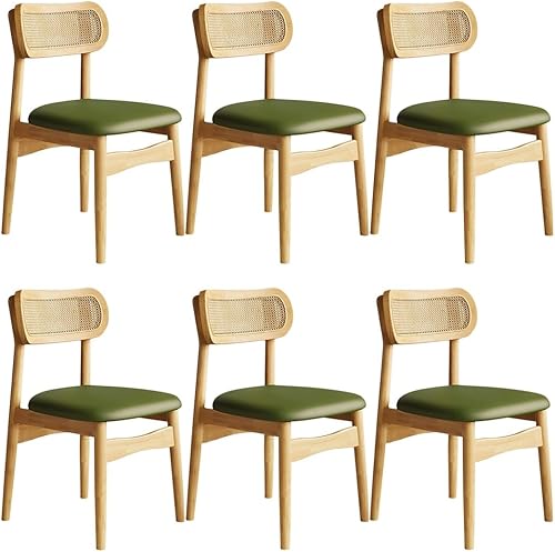 Miniatura 54 de YVYKFZD Sillas de comedor de madera maciza, juego de sillas de cocina sin brazos, silla de comedor con respaldo de ratán, silla lateral cómoda