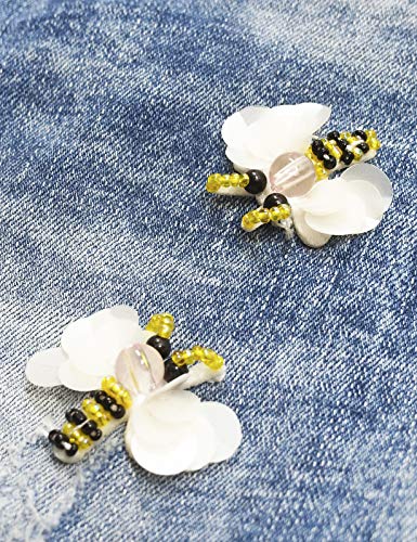 Calça jeans justa com strass para decoração de abelha 3D KIDSCOOL Space Girls, Azul, 9-10 anos