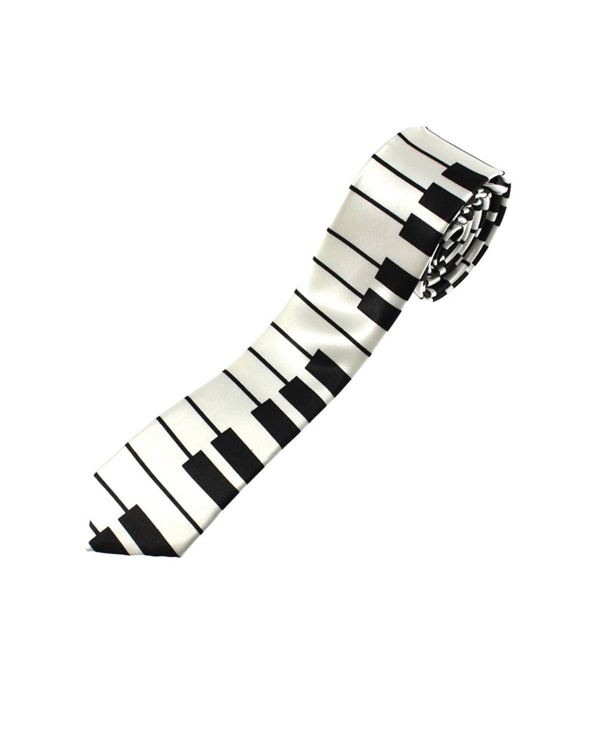 Zac's Alter Ego Unisex Black/ White Piano Tie For Fancy Dress Or Any Music Enthusiast…