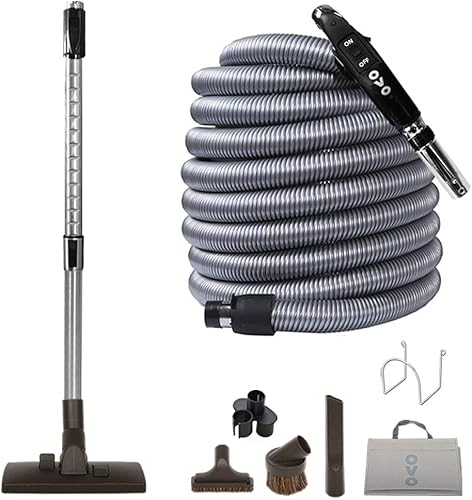 Ovo KIT-LV35S-OVO - Cepillo central de limpieza de madera dura al vacío, accesorio para suelos de azulejos Ki y superficies duras, manguera a prueba