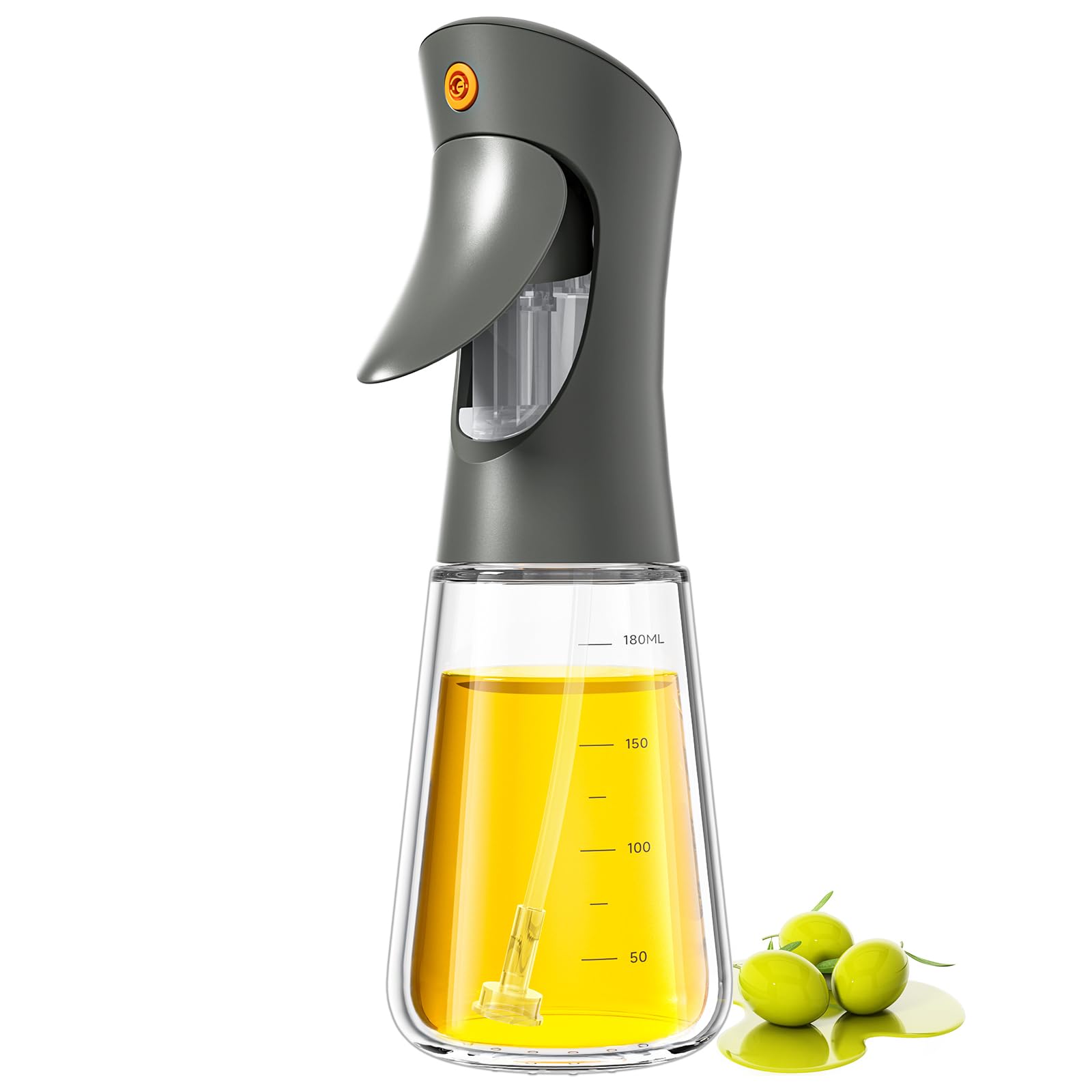 Ibergrif 180 ml Glass Oil Sprayer And Dispenser, Brown