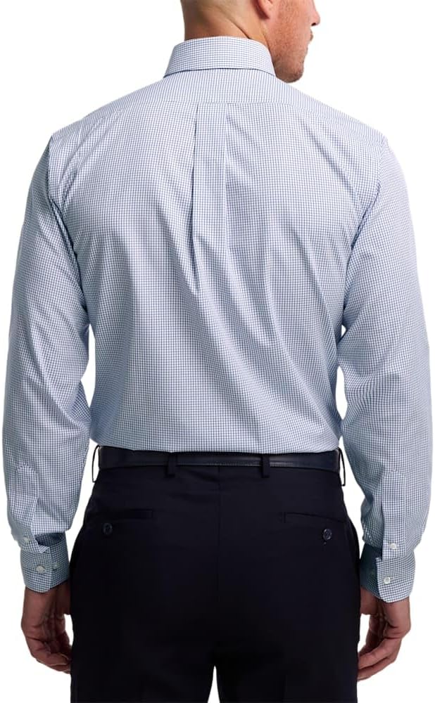 Paul Fredrick Men's Classic Fit Non-Iron Cotton Check Dress Shirt - Image 5