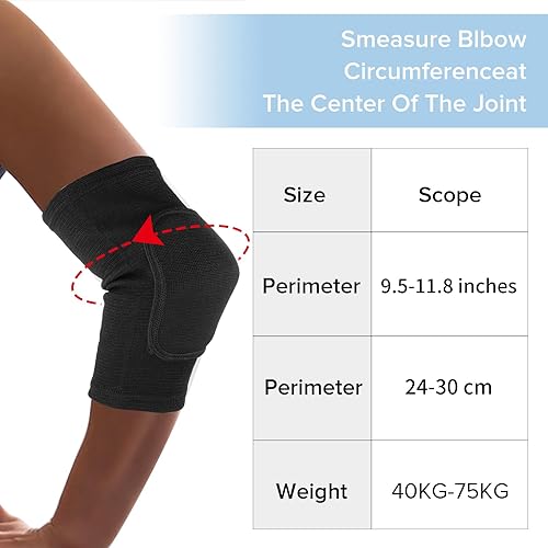 Miniatura 3 de Almohadillas protectoras para el codo, par de correas protectoras de codo, transpirable, anti-colisión, tendinitis, fitness, voleibol, baloncesto,