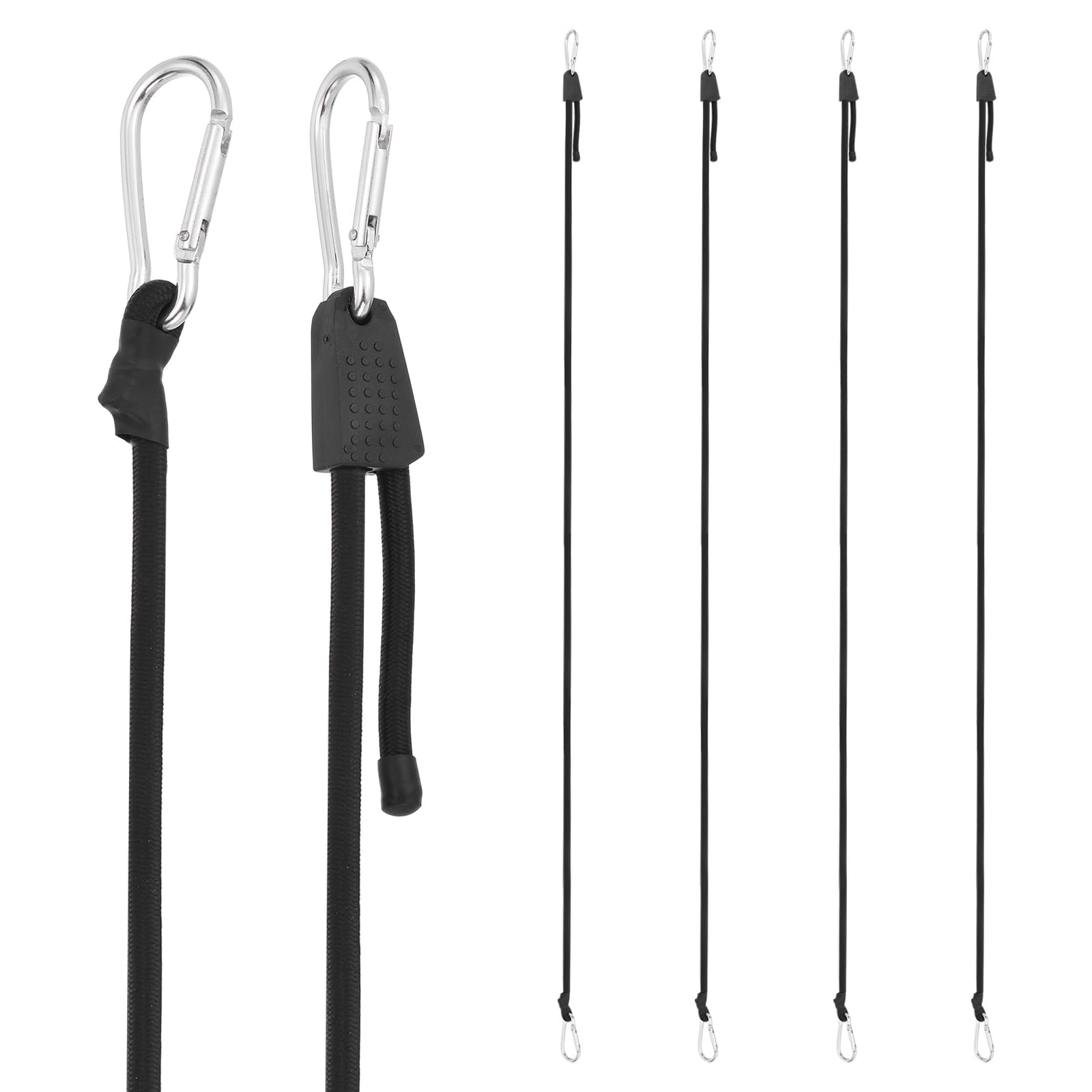 PATIKIL 6PCS 7-80" Heavy Duty Bungee Cord, Elastic Tie Downs Strap, Silver