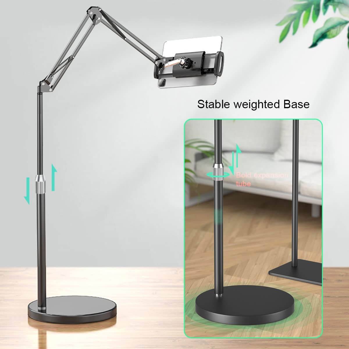 Supporto for braccio flessibile pieghevole regolabile girevole a(Black,1.5m)