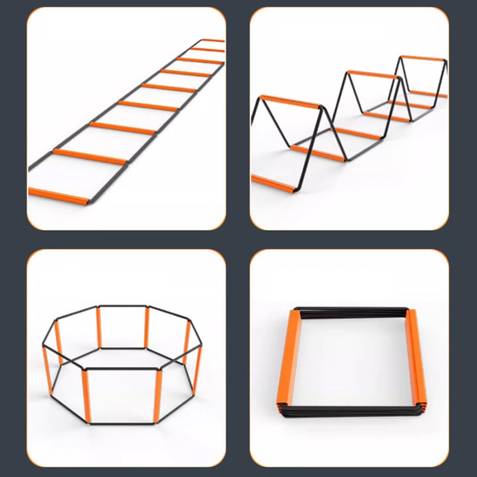 Scala Di Agilità Scala Di Velocità, Attrezzatura Di Allenamento Pieghevole, Allenamento Sportivo All'aperto, Allestimento Immediato, Con Borsa Di Trasporto Per Calcio E Pallacanestro(20 Grids)