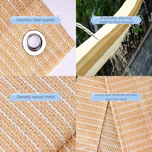 Malla para valla de patio y balcón color beige 0.8 x 2.5 m 5