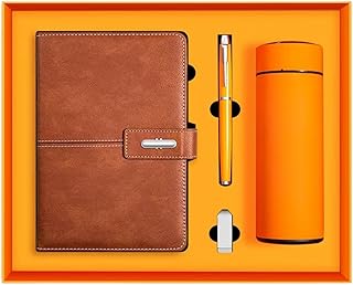 ビジネス ギフトセット 文房具セット 実用的 手帳 ペン USB メモリ タンブラー付き 記念日 昇進祝い 送別会 プレゼント (茶色)