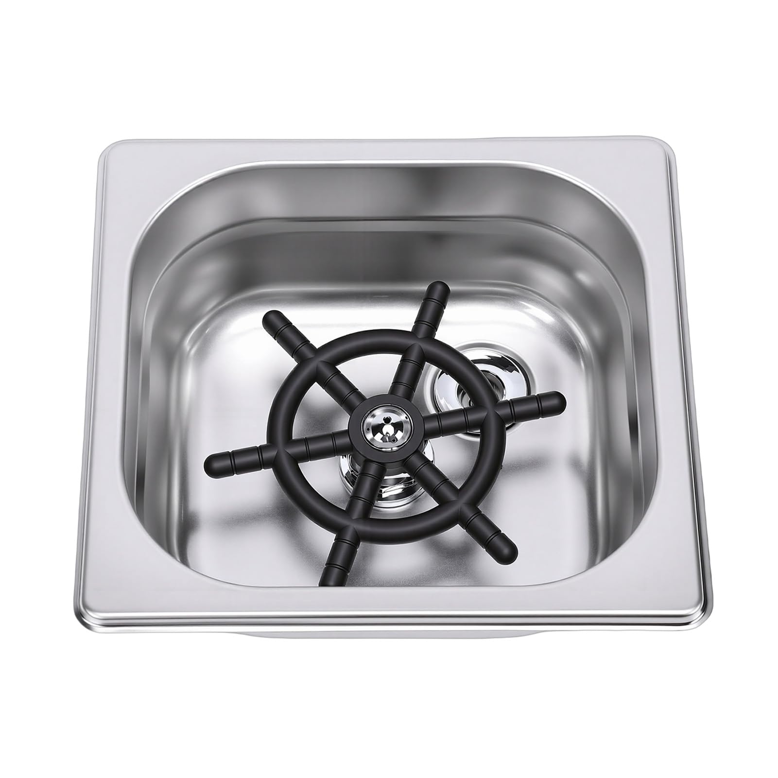 Fockety Rince-pichets, lave-verres automatique, nettoyeur de tasses à café, lait et thé haute pression en acier inoxydable avec 2 tuyaux, rince-verres pour évier de cuisine, bar (SILVER)