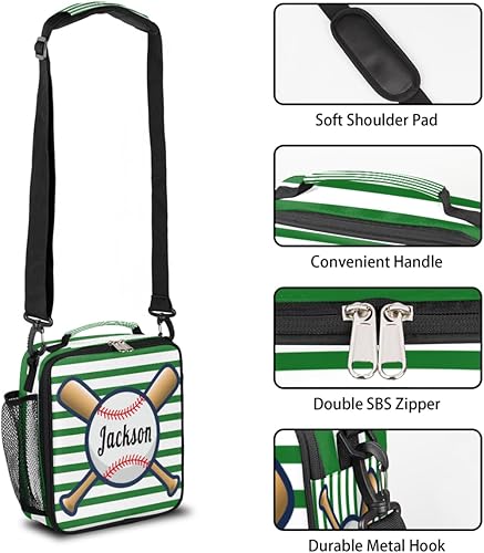 Miniatura 8 de Bolsa de almuerzo unisex personalizada, azul, 10.5 pulgadas de largo x 9.5 pulgadas de ancho x 3.5 pulgadas de alto, poliéster