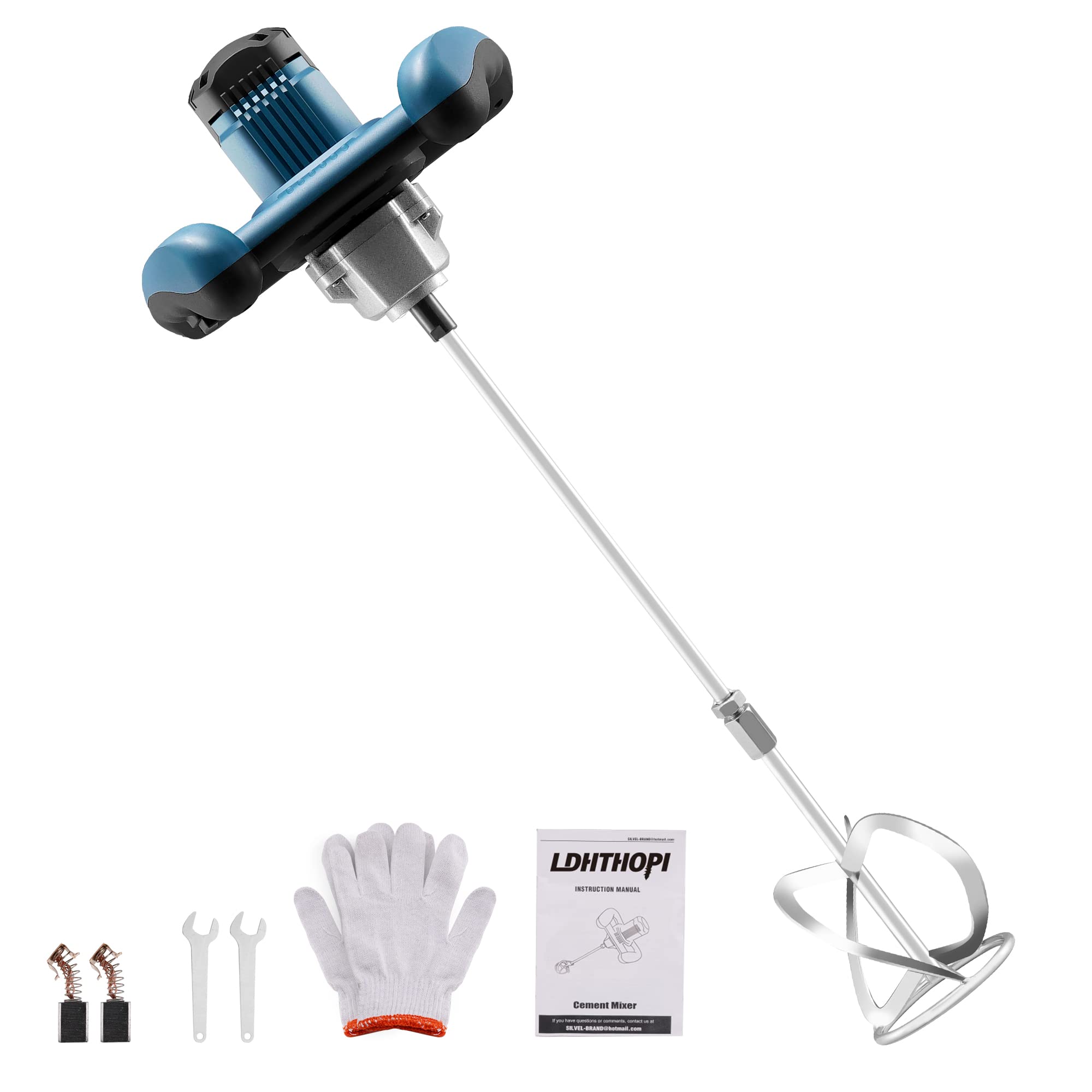 Cement Mixer, 2300W Electric Paint Mixer, Handheld Mortar Mixer with 6 Adjustable Speed, 110V Portable Mud Mixer for Mixing Mud, Cement, Mortar, Paint, Fodder