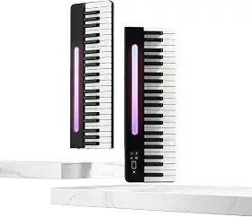 VEDO Teclado de piano dobrável magnético, piano dobrável de tamanho normal com 88 teclas semipesadas, piano digital portátil Bluetooth, com estante (Painel de controle iluminado)