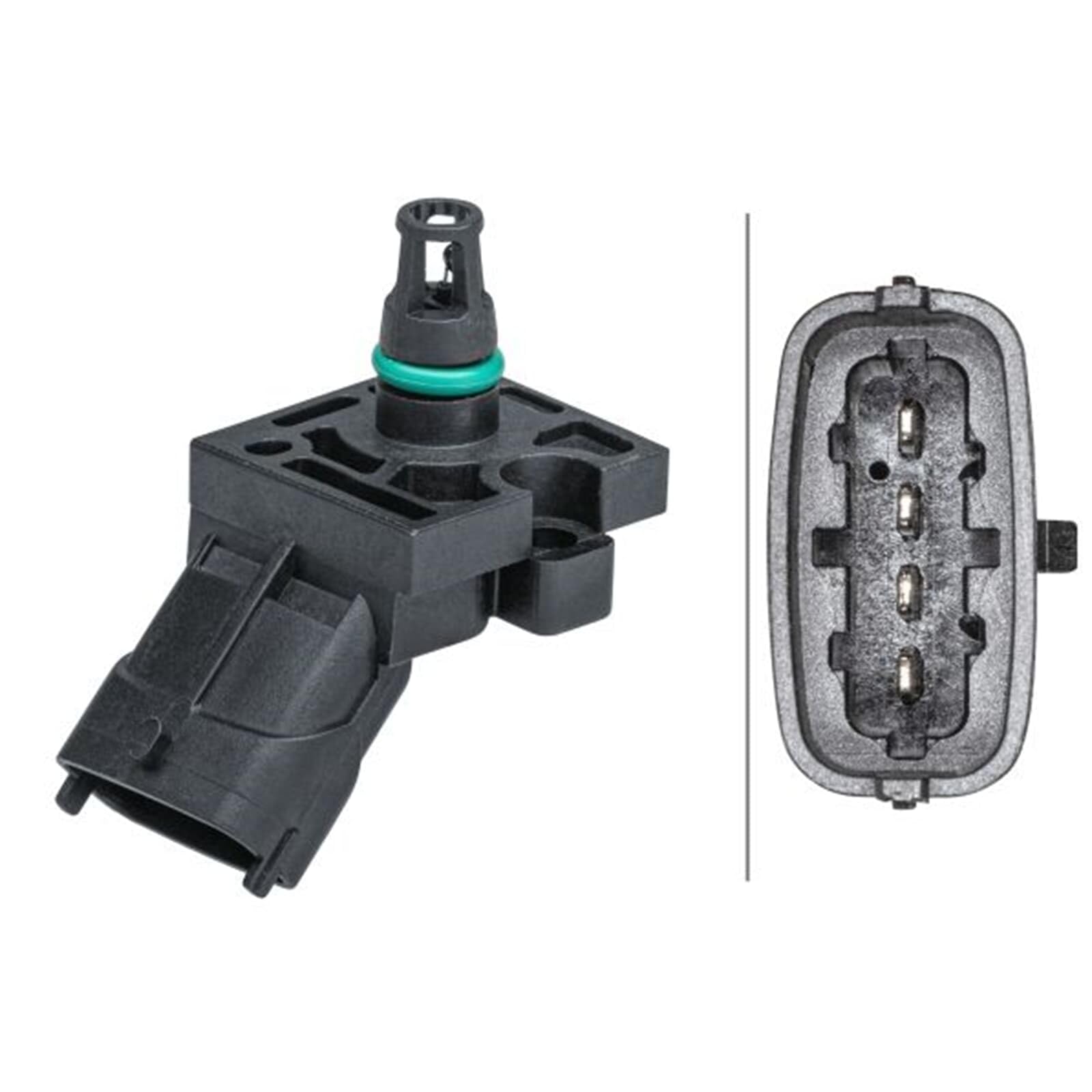 HELLA 6PP 009 403-131 Sensor, Ladedruck - 4-polig - geschraubt - mit Dichtung | 6PP 009 403-131 passend für C30 C70 S40 S60 S80