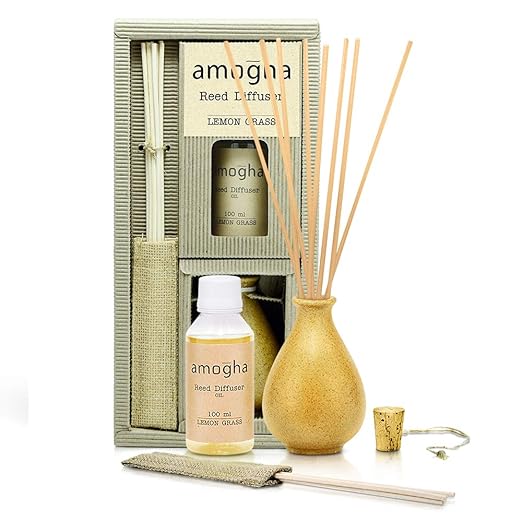 IRIS Amogha Reed Diffuser Fragrance Lemongrass, ToxinFree, FineLiving