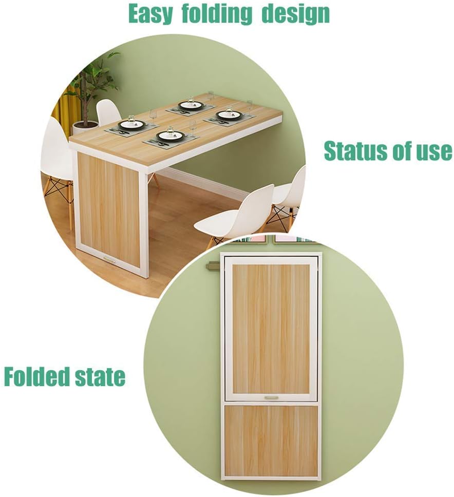 JATIBOSH Solid Wood Wall-Mounted Folding Drop-Leaf Table,Heavy Duty Bench Table Bracket Computer Table Desk Kitchen Dining Table,for Office/Laundry Room