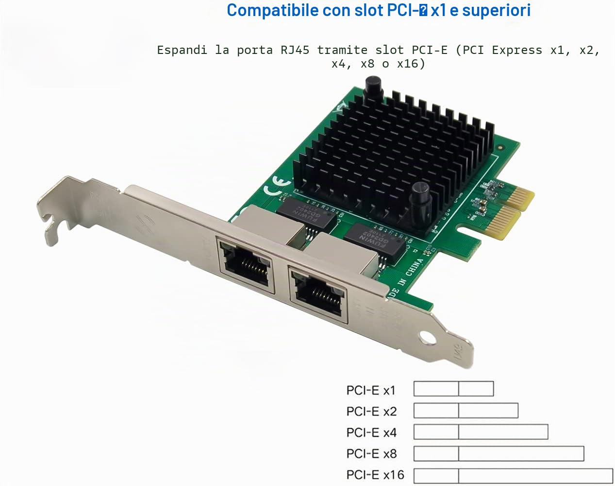 Adattatore di rete Dual PCIe 3.1 2.5GBase-T con I225-V 2500/1000/100Mbps PCI Express Gigabit Ethernet scheda NIC RJ45 LAN Controller per Windows 10/11 con supporto a basso profilo