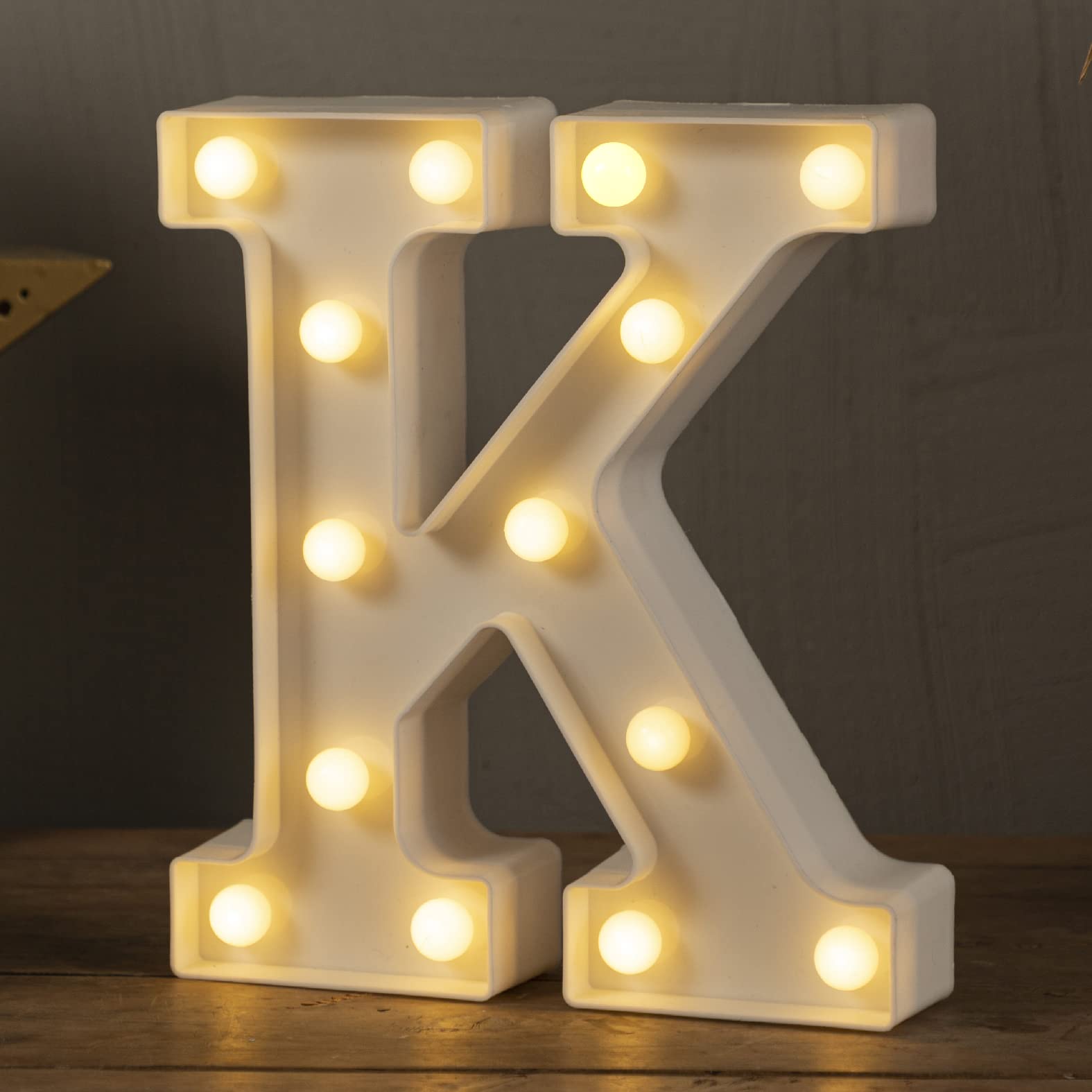 HXWEIYE LED Marquee Lights Sign - 36 Big Lights Letters (Alphabet & Numbers) for Party, Birthday, Bar, Christmas. Warm White, Battery Powered