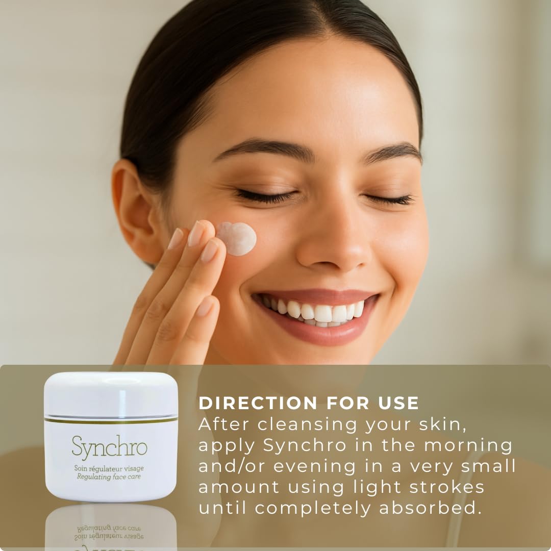 Gernetic Synchro Regulating Cream, Moisturizing Face Cream for All Skin Types 1.7 Oz / 50 ml each, Pack of 2 DUO