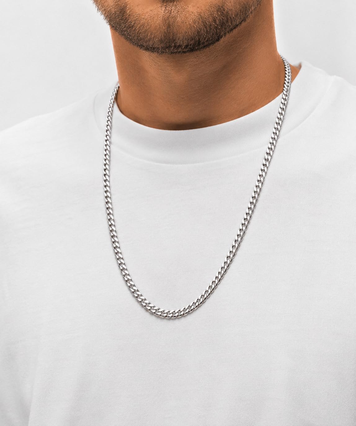 Stainless Steel 5mm/7mm Cuban Link Chain for Men,Sturdy & No Tarnish Miami Cuban Link Chain Necklace Trendy Jewelry Gifts for Him 18/20/22/24Inch