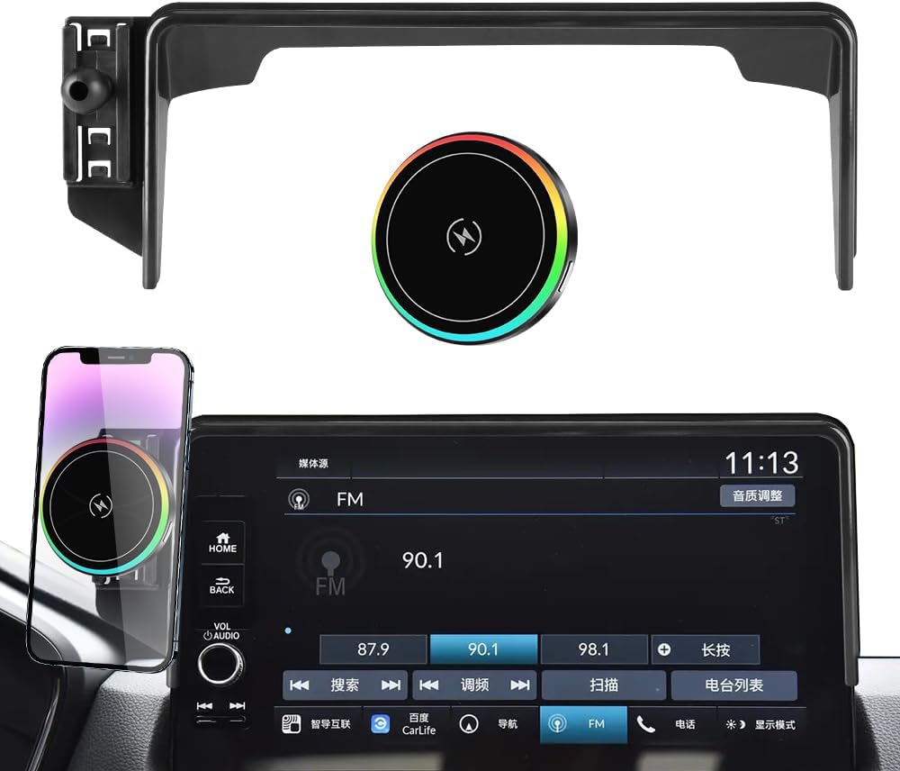 Car Magnetic Phone Mount for Honda CRV CR-V 2023-2026 and Honda HRV HR-V 2023-2026 [7/9 inch Touch Screen]Auto Interior Accessories Best Cellphone Holder Fast 15W Wireless Charger Cell Phones Stand