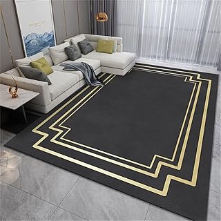 Deko Mädchenzimmer Orientteppiche Moderner Stil grau minimalistisches Design gelbe Linie mit Verschleißfestigkeit Deko Mädchen Zimmer(Grau 120X180cm)