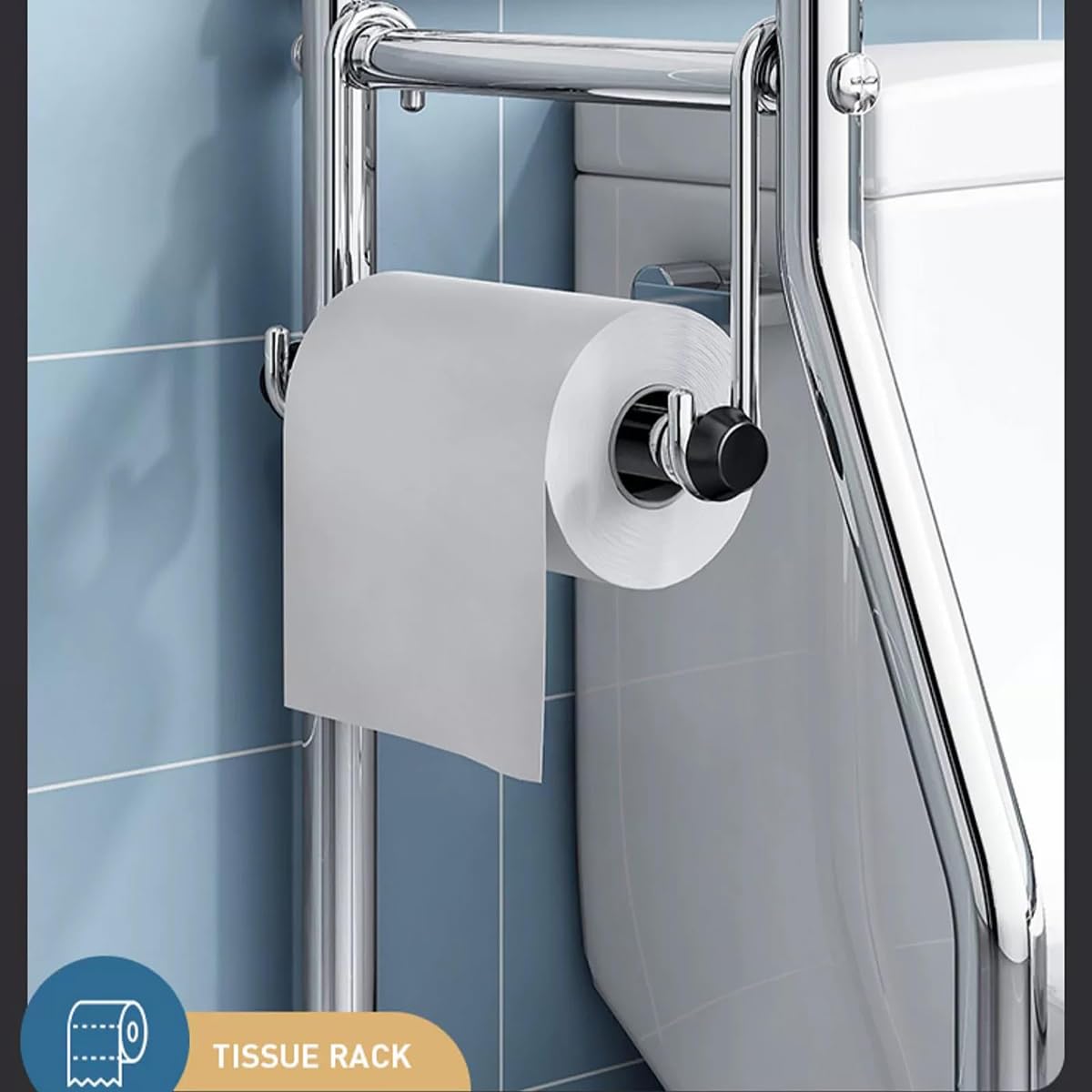 Badezimmer-Regal, 2-stöckig, freistehendes Aufbewahrungsregal für Toilette und Waschküche, platzsparend, schlankes Design, einfach zu montieren, vielseitiger Organizer für Zuhause
