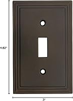 Vista 3 de Cosmas 25053-ORB Cubierta de placa de interruptor de palanca simple de bronce aceitado