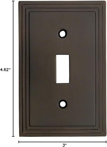 Miniatura 2 de Cosmas 25053-ORB Cubierta de placa de interruptor de palanca simple de bronce aceitado