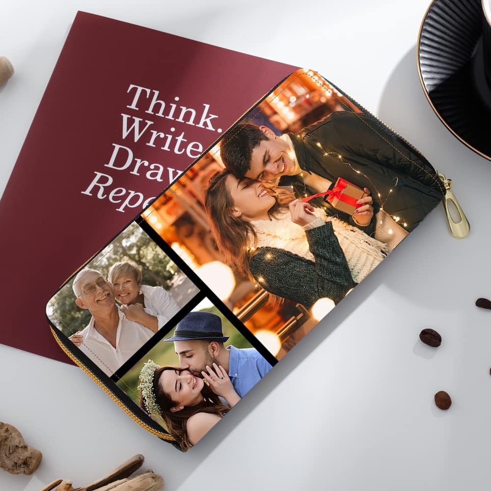 Custom Engraved Photo Wallet for Women, Personalized Gift for Birthday, Mother's Day, Christmas (Color 1)