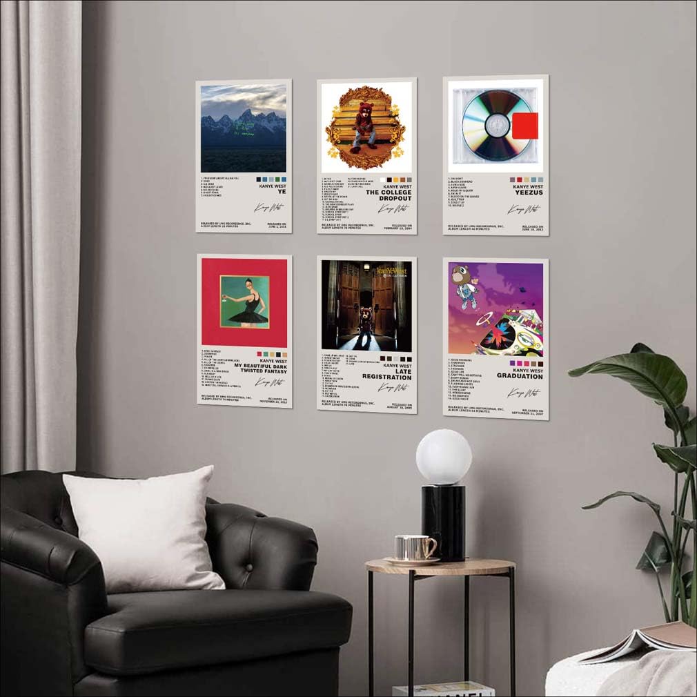Amazon.com: TUOCYERD Kanye West Poster Set of 6 Album Cover