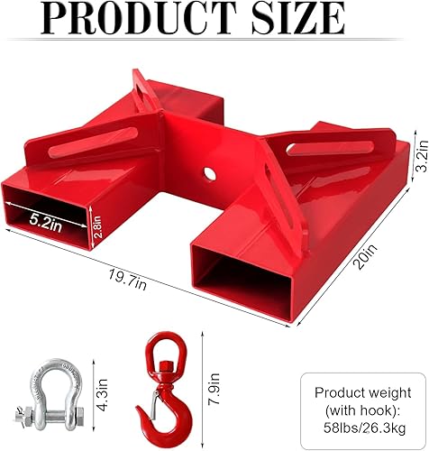 Miniatura 2 de Gancho de elevación para montacargas, 6600 libras de capacidad para montacargas elevadoras, accesorio de gancho de elevación de carretilla