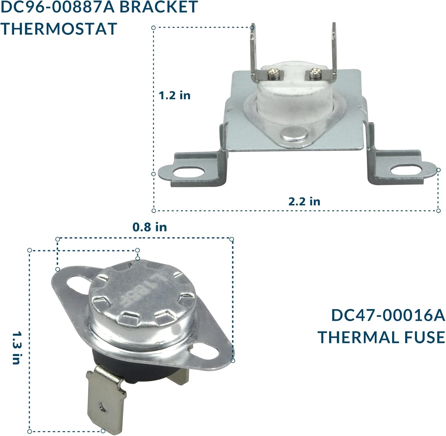 Dryer Heating Element DC47-00019A Thermal Fuse DC96-00887A & DC47-00016A Thermostat Dryer Parts DC47-00018A Heating Element for Samsung Dryer Replace AP4201899 2068550 PS2038533 EAP2038533