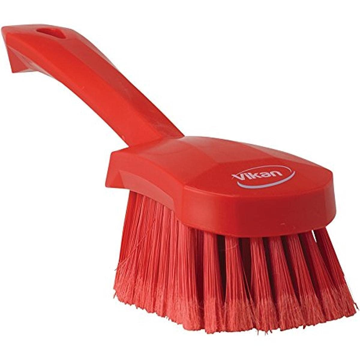 Vikan 41944 Soft/Split Bristles, Washing/Sweeping, Hand Brush, Short Handle, 270mm (Red)