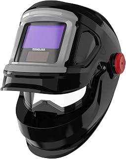 YESWELDER Flip-Up Auto Darkening Welding Helmet - Large True Color View, 4 Sensors, Shade 4/5-9/9-13 for MIG TIG ARC Grinding