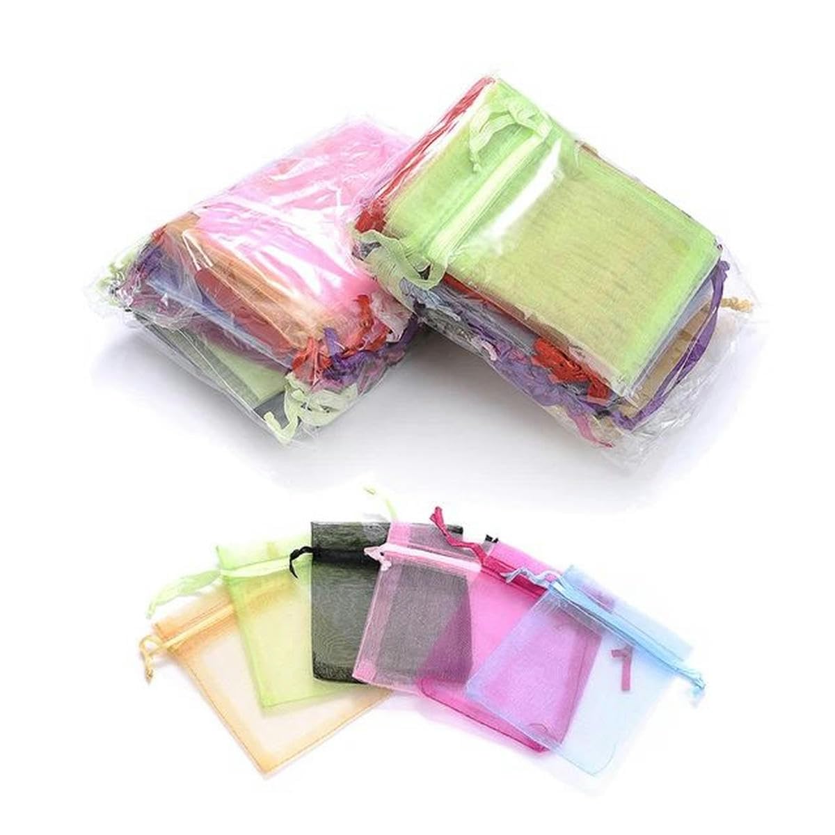 Woreczki z organzy, małe woreczki ze ściągaczem, 100 szt. Torba do pakowania biżuterii 5x7 7x9 9x12 10x15 cm Organza Torby Przechowywanie Makijaż Ślubne Woreczki ze Ściągaczem