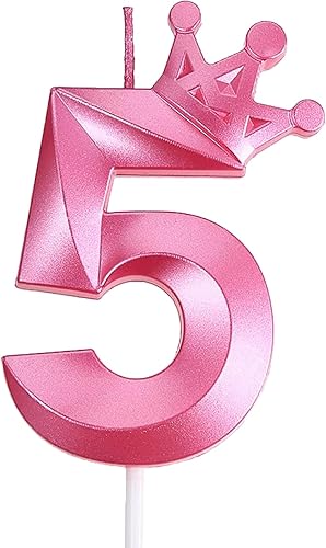 Miniatura 41 de Blue Number 4 Birthday Cake Candle, 3D Shape Crown Birthday Number Candle, 4th Birthday Party Blue Theme Cake Topper Decorations (Blue 4)
