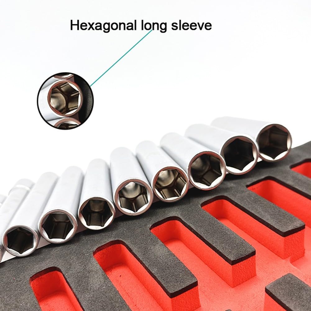 Niceminiwall Set Bussole Profonde 120mm 12pz Hex e Dodecagonali(Hexagonal)